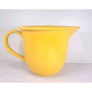 Large Buffalo China By Oneida Lemon Drop Yellow Batter Bowl W/Handle & Spout